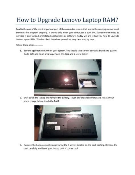 lenovo laptop ram|Upgrade Your Lenovo Laptop's Performance: Here's How To .